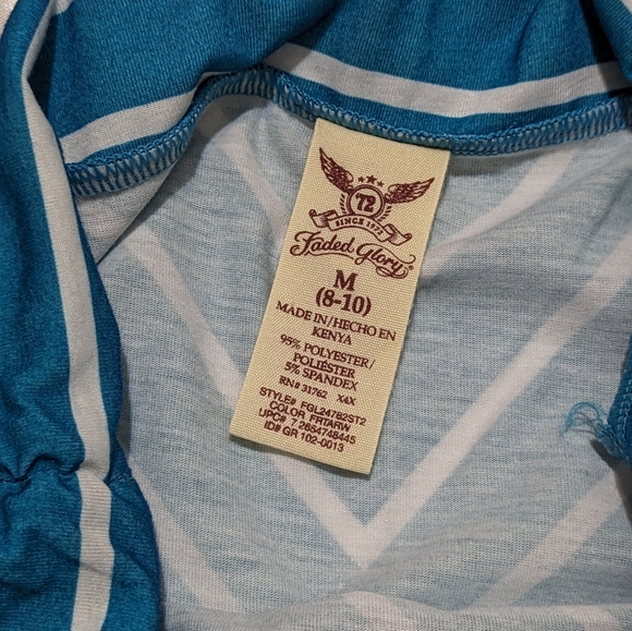 Faded Glory Women's Medium Blue & White Open A-Line Long Maxi Summer Skirt - Picture 7 of 8